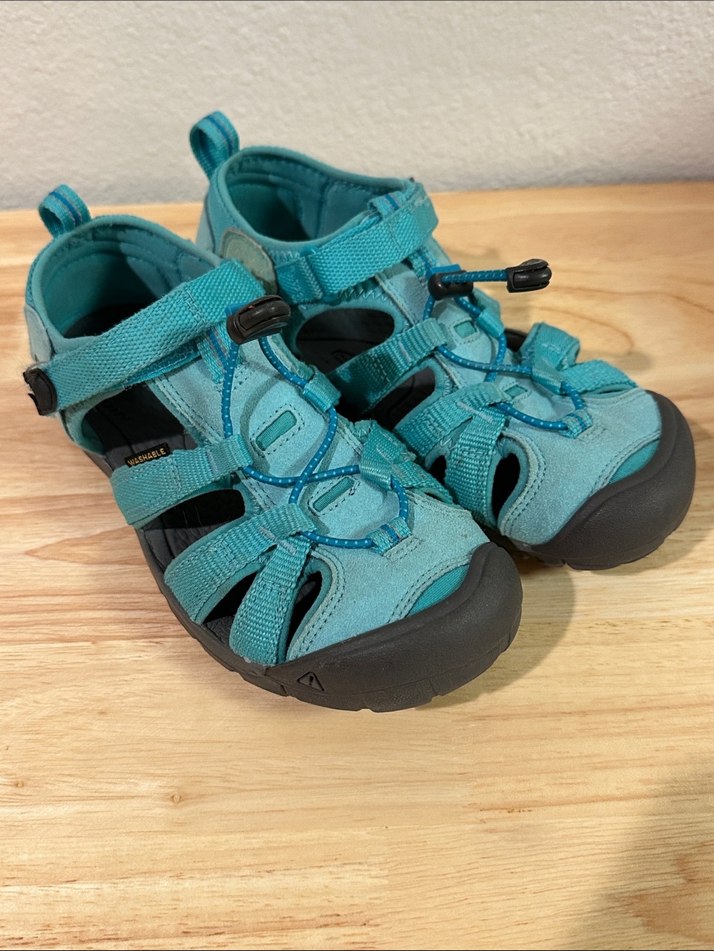 Keen Seacamp II CNX Teal Blue Washable Sport Sandals Big Kids Size 4